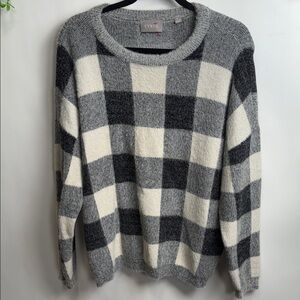 Cyrus Gray and Cream Plaid Sweater